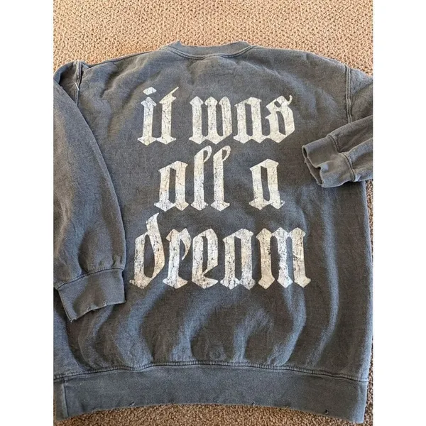 Notorious B.I.G. Biggie Smalls Sweatshirt Small Dark Grey “It Was All a Dream” - Image 6