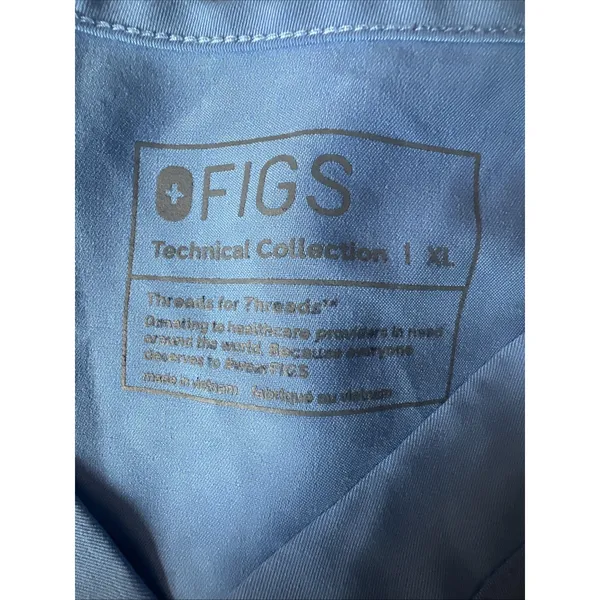 Figs Scrub 3 pocket Top Adult Extra Large Short Sleeve Blue V-Neck FM1500 - Image 5