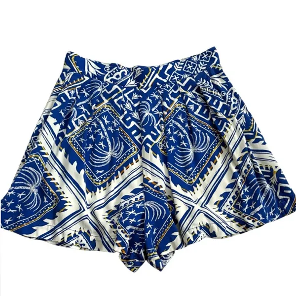 EUC Anthropologie Cory Lynn Calter Everly Blue Palm Tree Motif Size XS - Image 4