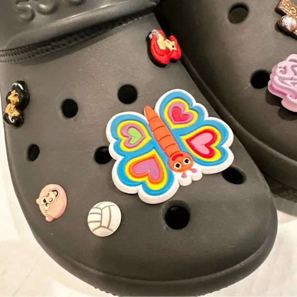 Crocs Classic Clog Women's 10 Slate Grey Includes All Charms‎ Princess Unicorn - Image 5