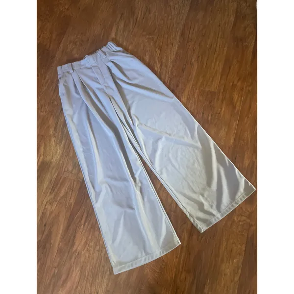 HALARA High Waist Pocket Wide Leg Micro Waffle Pants Satellite Gray Small S - Image 3