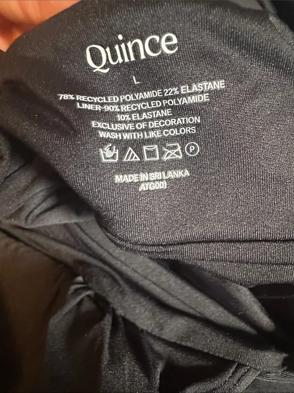 NWT Quince Italian Plunge one piece swimsuit black large - Image 4
