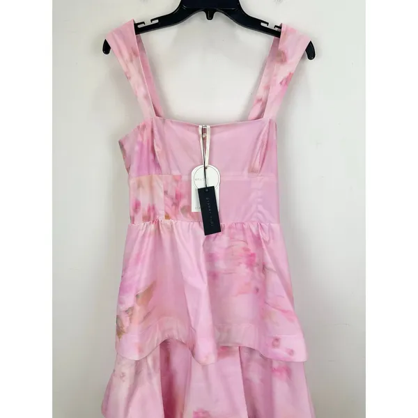 Gianni Bini x Shea Leigh Mills Dolly Printed Sateen Tiered Midi Dress US 10 NWT - Image 8