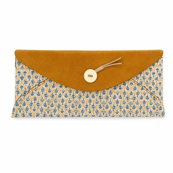 Anthropologie Georgia Penil Pouch Envelope Clutch Mustard Yellow Suede Boho Bag - Image 2