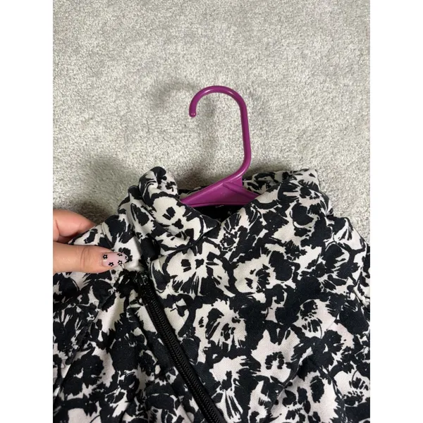 Lululemon Jacket Womens 6 Black White Floral Cozy Cuddle Up Full Zip ** - Image 12