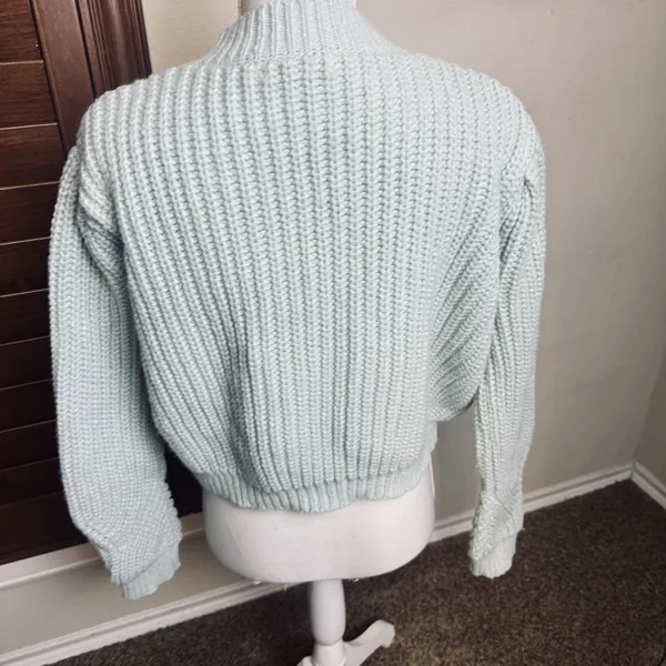 Hyfve Cardigan Sweater Mint Green w/ Yellow Daisy buttons twee‎ cottagecore sz L - Image 5