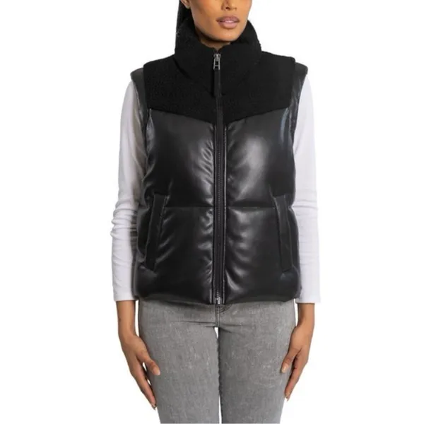 Bearpaw Ladies' Faux Leather Yoke Vest nwt - Image 2