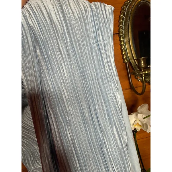 NWT Lulus Ameena Light Blue Plisse Square Neck Sash Maxi Dress Gala Banquet Sz L - Image 8