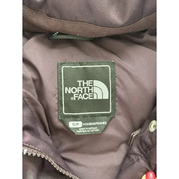 The North Face Puffer Jacket Hooded Womens Small Purple Hooded Goose‎ Down Coat - Image 2