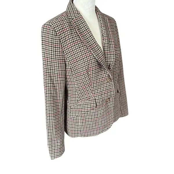Charter Club long sleeve collared button down fully lined houndstooth blazer 4 - Image 2