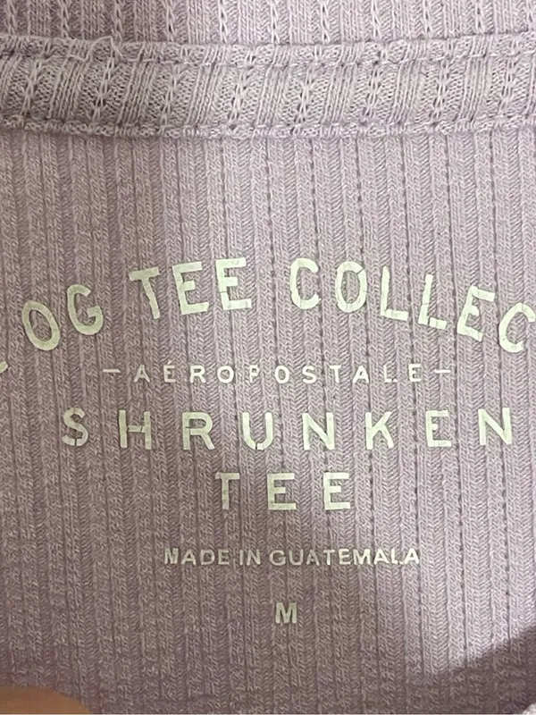 Aeropostale Lilac Ribbed Crop Tee - Image 5