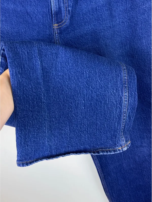 Abercrombie Curve Love The Baggy Low Rise Jeans Medium Wash Blue 32 Long - Image 10