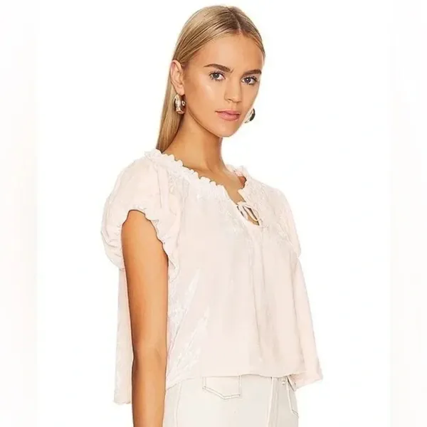 NWOT Free People Terese Top Pink Velvet Tassel Women’s Size Medium - Image 2