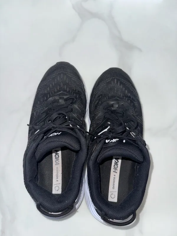 Hoka Black and White Cushioned Running Shoes - Image 4