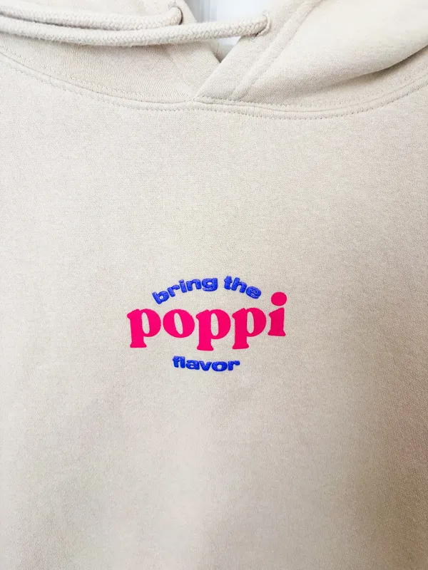 Poppi X Target Stay Juicy Oversized Hoodie Beige Size XS - Image 4