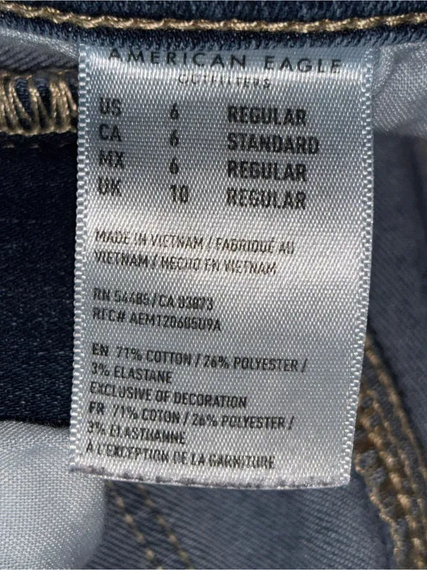 American Eagle High Rise Jegging Crop Jeans Women’s Size 6 Regular Raw Hem READ - Image 7