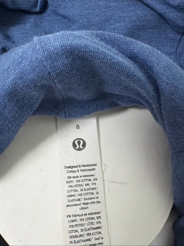lululemon Blue Heather Oasis Scuba Full Zip Cropped Hoodie size 8 - Image 8