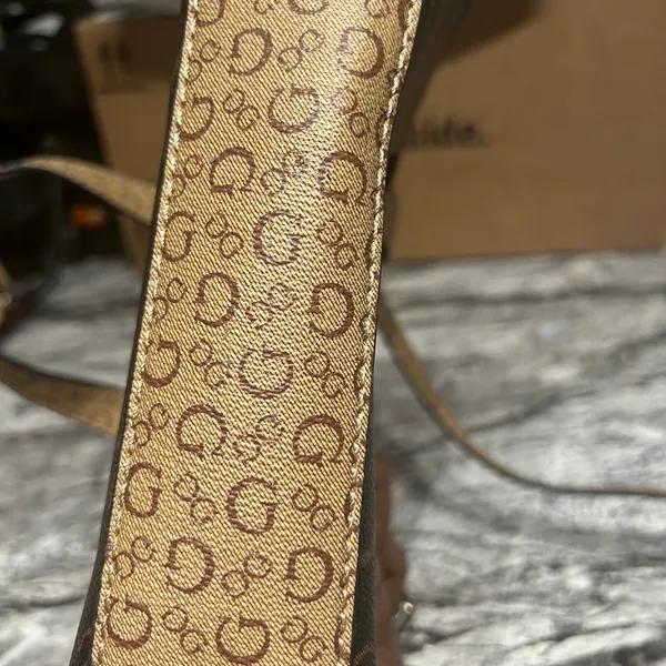 Guess Brown Mini Monogram Bag - Image 9