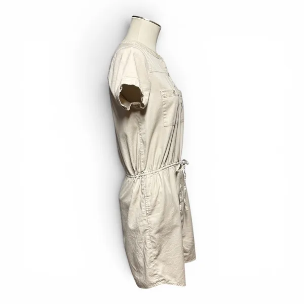 Banana Republic Cotton Short Sleeve Mini Dress Tan Beige 4 - Image 5