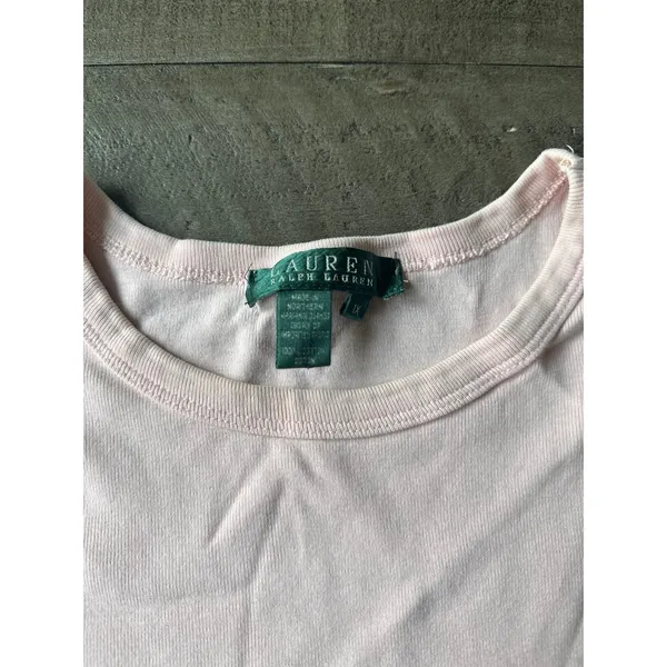 Ralph‎ Lauren Women's Light Pink Arm Pocket Long Sleeve Tee Size 1X - Image 2
