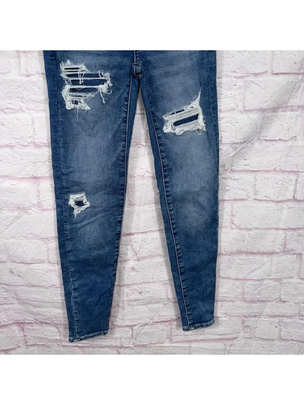 American Eagle Women’s Hi-Rise Jegging Jeans Size 000 Short Distressed Stretch - Image 3