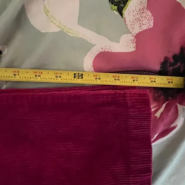 LOFT Women's Straight Corduroy Pants Berry Pink Size 32 Ankle Length‎ Zip Fly - Image 11