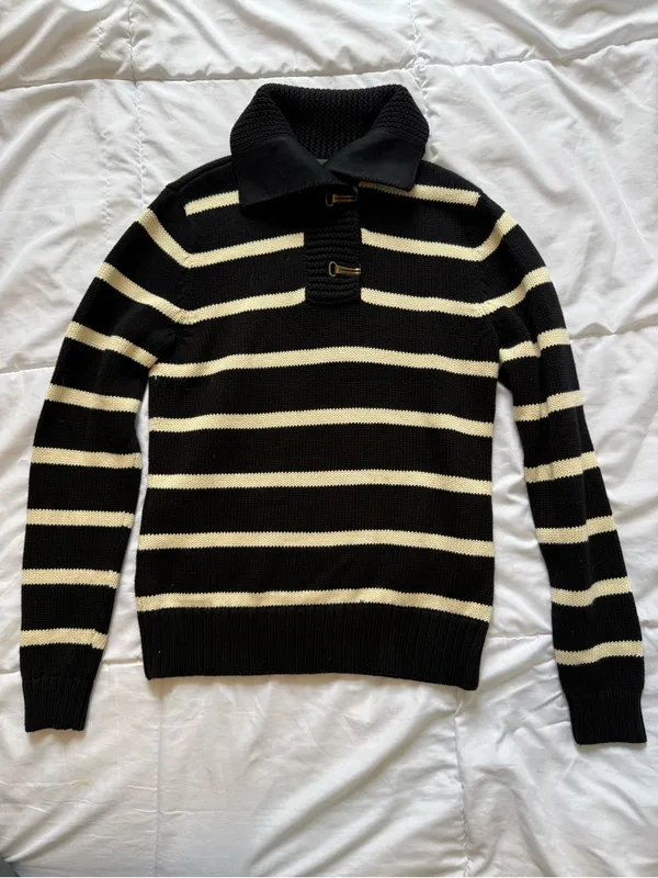 Ralph Lauren Striped Toggle Neck Sweater - Image 2