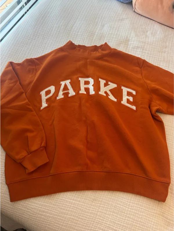 PARKE Orange Mockneck Sweatshirt - Image 2