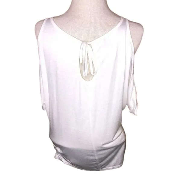 White Shirt Cold Shoulder Lightweight Top New S - Image 2