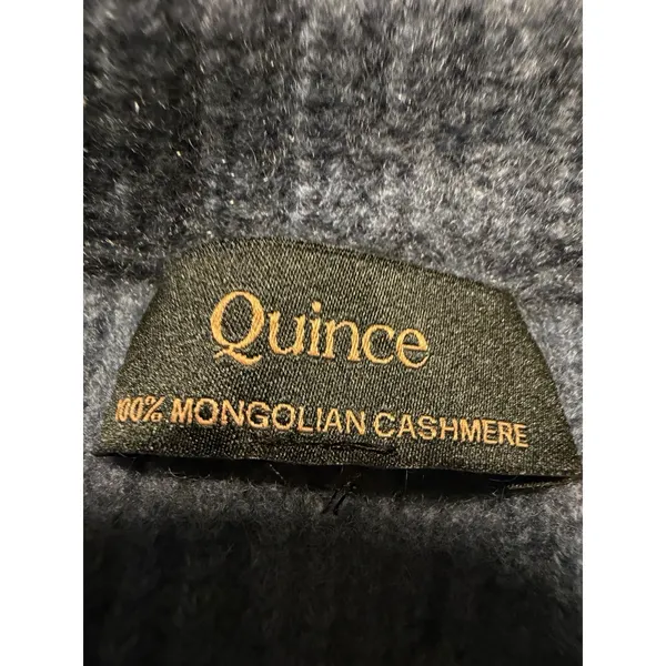 Quince Mongolian Cashmere Fisherman Crewneck Sweater Pullover Copenhagen Blue - Image 5