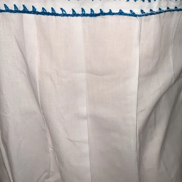 Mexican handmade blue embroidered woman size SMALL shirt made in Mexico - Image 3