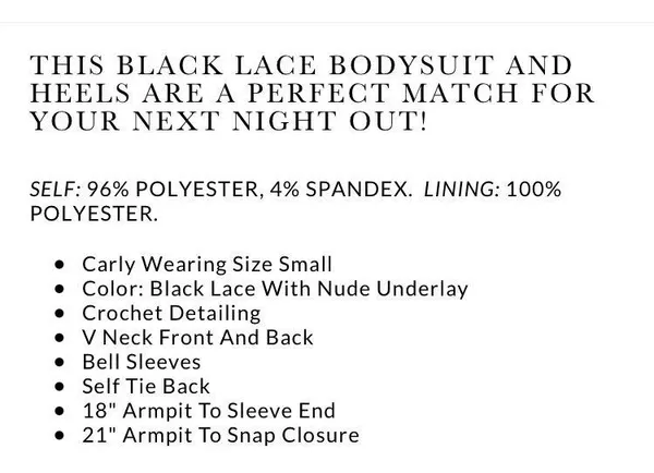 Lace Bodysuit Black - Image 8