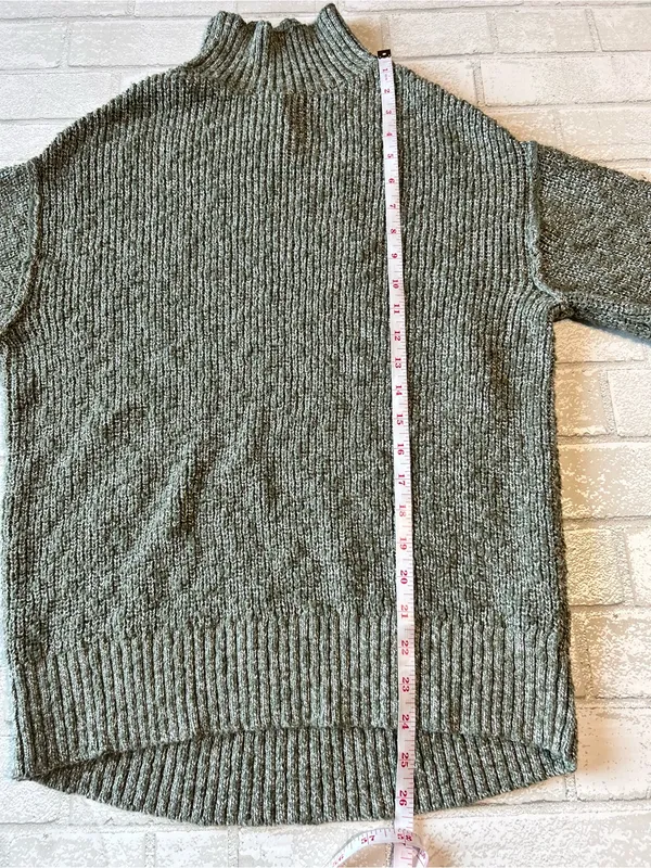 Aerie Hits the spot Mock neck Sweater Olive Green Marble size Medium - Image 6
