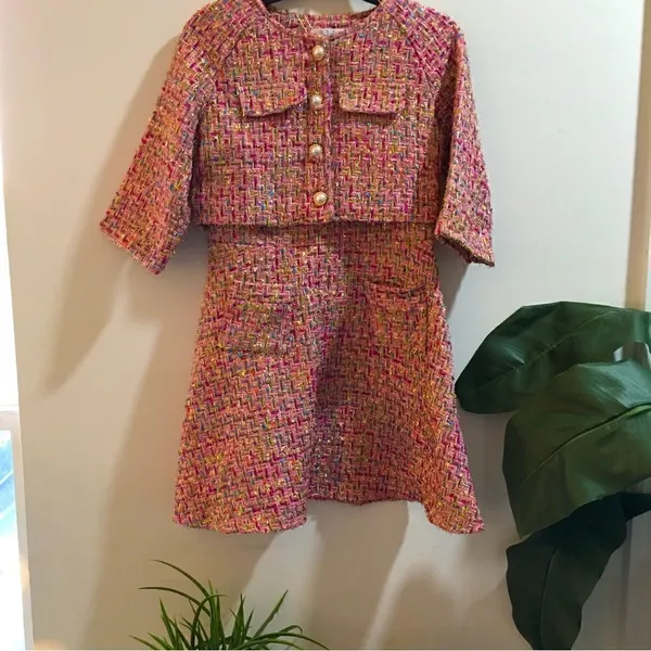 GORGEOUS 2‎ piece Tweed Flare out dress with short jacket - Image 4