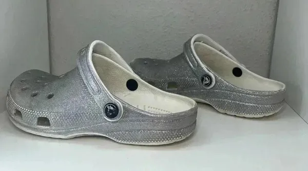 Crocs Classic Glitter II Clog Shoe 'Silver' Size Men's 4 /Women's 6 - Image 7