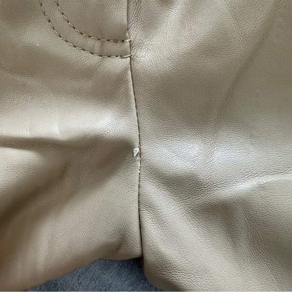Jonathan Simkhai Women’s Tessa Faux Leather Camel Colored Pants Size 10 - Image 7