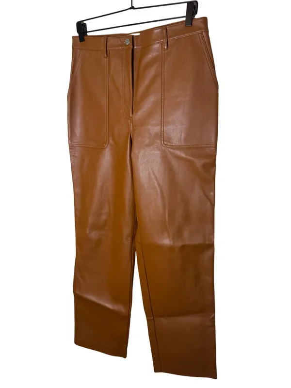 Aritzia Wilfred Free Lucy Pant Camel Vegan Leather Size 10 Neutral Capsule - Image 4
