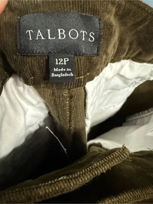 NWT talbots corduroy pants size 12 petite brown - Image 9