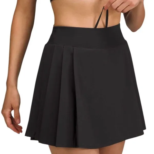 .Lululemon Side-Pleat High-Rise Tennis Skirt Black Size 4 - Image 2