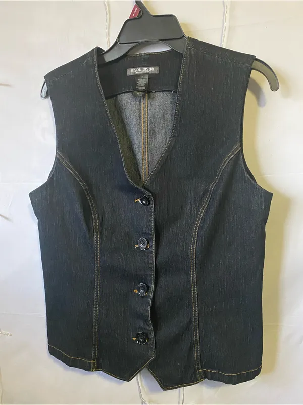 Bisou Bisou Dark Indigo Denim Vest - Image 2