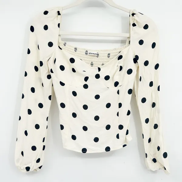 Reformation Womens Retro Polka Dot Sweetheart Bustier Romantic Reign Top Size 6‎ - Image 3