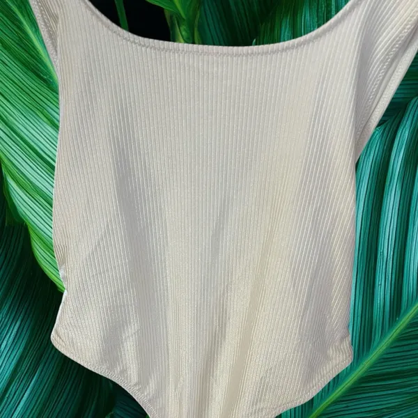 Aerie Shine Rib Birthday Scoop Cheekiest One Piece Swimsuit - Image 5