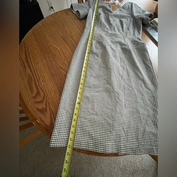 Banana Republic Black And White Gingham Plaid Dress Size 12 - Image 10