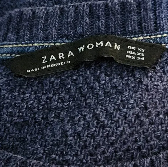 Zara Denimwear Blue Top Oversized Size X-Small - Image 3
