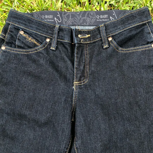 Wrangler Q Baby Jeans Bootcut Dark Blue Stretch Denim Women's 3/4 x 34 - Image 9
