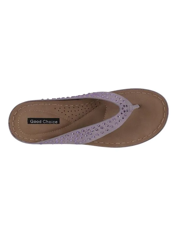 NWT G.C. Shoes Womens Tiana Embellished Comfort Wedge Sandals Tiana Purple 7.5M - Image 5