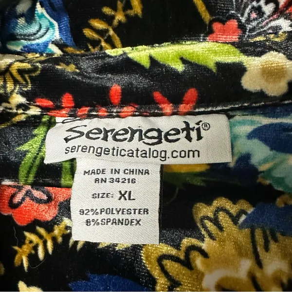 Velvet Serengeti Multicolored Floral Print Button Up Long Sleeve Dress Womens XL - Image 9