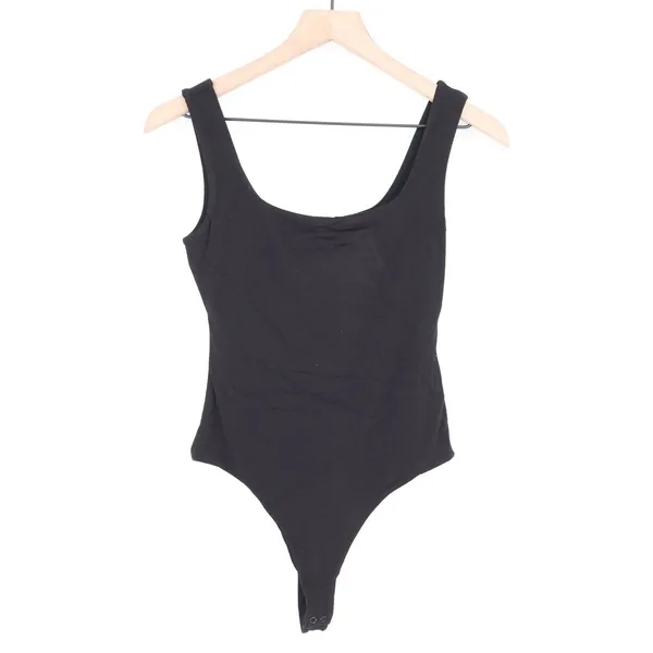 Naked Wardrobe Womens Black Scoop Neck Sleeveless Thong Bodysuit M - Image 2