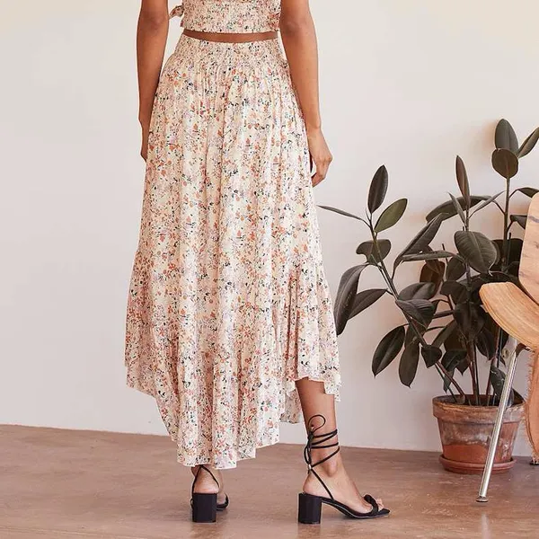 Free People Pretty Daze Ivory Floral Print Maxi Skirt - Image 3
