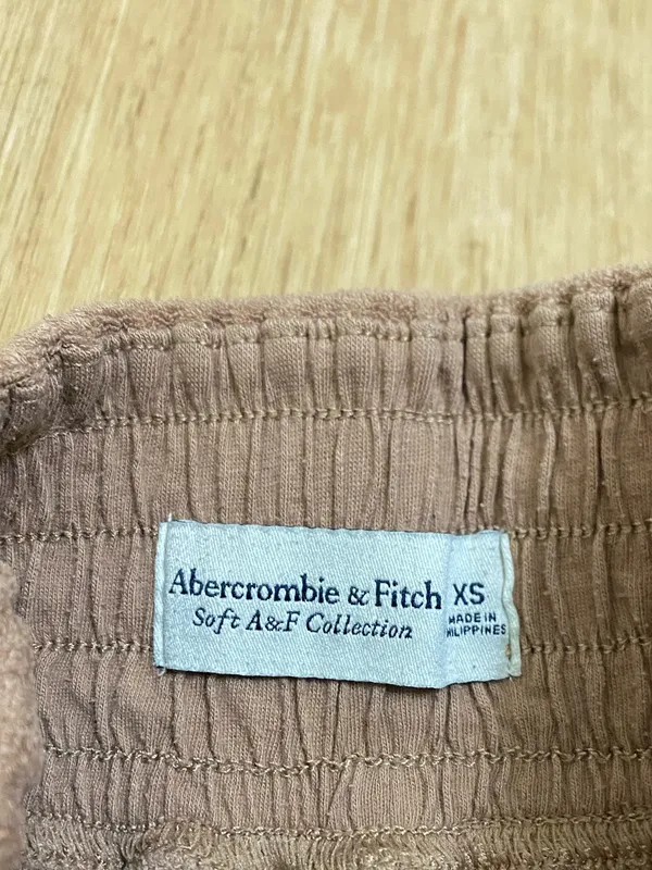 Abercrombie & Fitch High-Waist Terry Lounge Shorts - Taupe Brown - Image 3